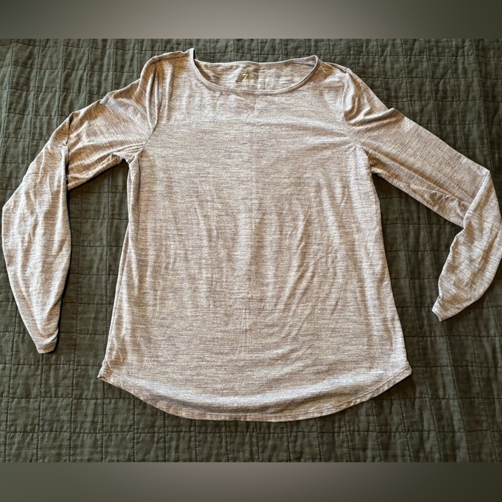 Z‎ By Zella Activewear Long Sleeve Athletic Top Heathered Lavender Size M